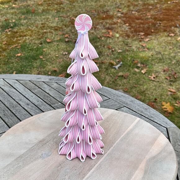 NEW Cupcakes and Cashmere Pink Clay Dough Candy Christmas Tree 14.5” Whimsical - Picture 2 of 9